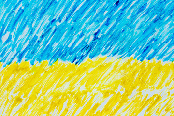 Horizontal wallpaper with blue and yellow Ukrainian flag colors. Stand with Ukraine.