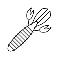 soft bait fishing accessory line icon vector illustration