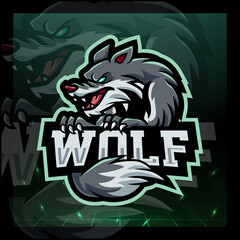 wolf mascot. esport logo badge