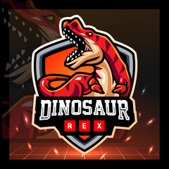 Dinosaurus rex mascot. esport logo badge