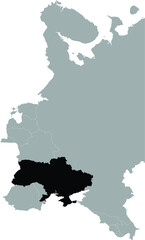 Black Map of Ukraine within the gray map of Eastern Europe