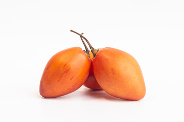 Tree Tomato, Tamarillo, Cyphomandra betacea, closeup isolated on white background