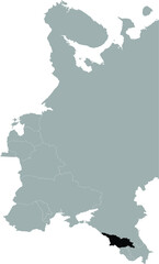 Black Map of Georgia within the gray map of Eastern Europe