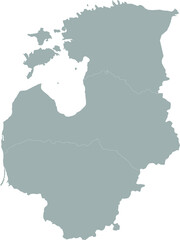 Gray map of Baltic countries
