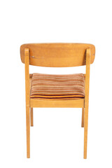 Polish original wooden chair from the 70s and 80s, rear view.