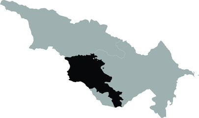 Black Map of Armenia within the gray map of Caucasus countries