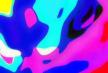 Naklejka premium 青やピンク主体の切り絵風色面模様