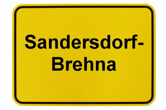 Illustration eines Ortsschildes der Stadt Sandersdorf-Brehna