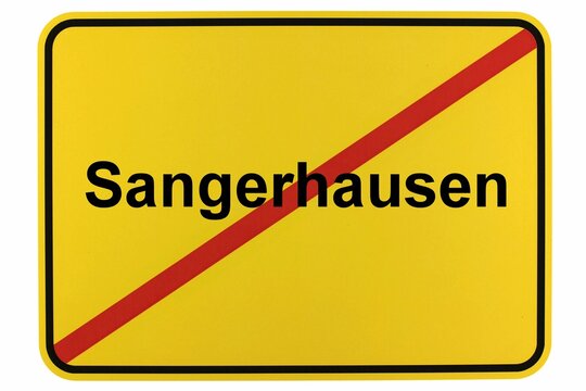 Illustration eines Ortsschildes der Stadt Sangershausen