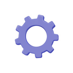 Cogwheel gear, setting symbol. Repair, optimizing, workflow concept. 3d vector icon. Cartoon minimal style.
