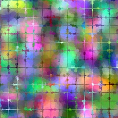 Abstract illustration of a colorful grid of rainbow colors