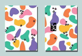 Two covers with blots. Colorful print for flyers; banners.