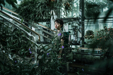 植物園 女性