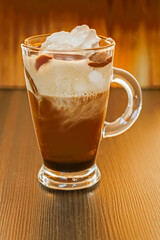 cup of cappuccino with chocolate