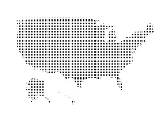 Fototapeta na wymiar map of america - illustrated abstractly