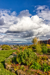 Fototapeta na wymiar A beautiful view of the lake from Hillcrest park - Thunder Bay, ON, Canada