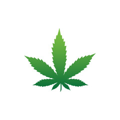 Cannabis green leaf icon. Marijuana leaf  vector icon