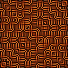 square format copper metallic curved design