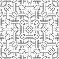 Seamless lattice vector pattern. Weaving texture. Geometric lattice. Black and white interlace pattern. Geometric background.