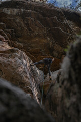 Rock Climber climbing the route Para mis amigos in Suesca Colombia © Gabriel Roveda