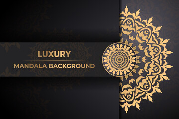 Elegant ornamental mandala background design with gold colour | Luxury mandala arabesque ornamental background