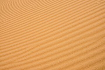 Wavy sand background for summer designs or backdrops. Natural sandstone texture background, sand on the beach as background.