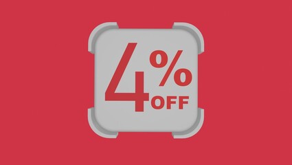 3d number with percentage followed by an 