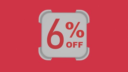 3d number with percentage followed by an 