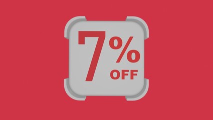 3d number with percentage followed by an 