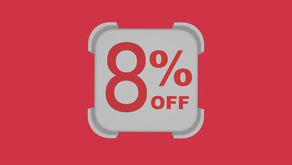 3d number with percentage followed by an 