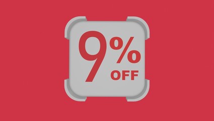 3d number with percentage followed by an 
