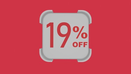 3d number with percentage followed by an 