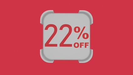 3d number with percentage followed by an 