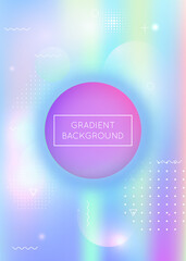 Obraz premium Holographic Design. Science Flyer. Purple Tech Presentation. Hipster Shape. Trendy Dots. Rainbow Fluid. Light Iridescent Composition. Soft Graphic. Violet Holographic Design