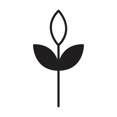 Flower icon vector glyph symbol for nature, ecology and environment in a flat color glyph illustration