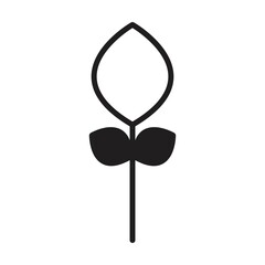 Plant icon vector glyph symbol for nature, ecology and environment in a flat color glyph illustration