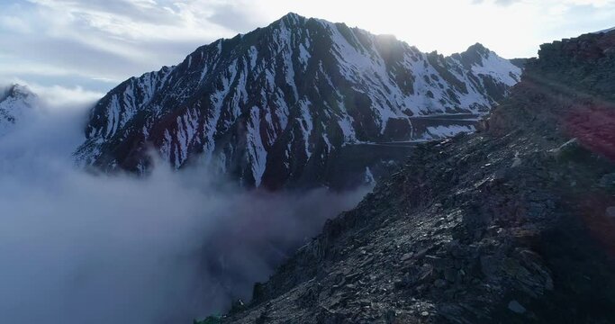 Landscape of Snow Mountain Tops Winter in Sichuan China