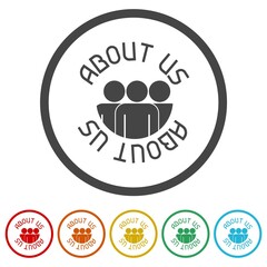 About us circle ring icon, color set