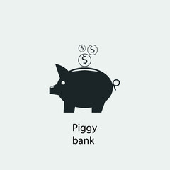 Piggy bank vector icon illustration sign