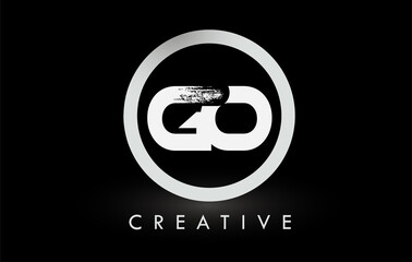 White GO Brush Letter Logo Design. Creative Brushed Letters Icon Logo.