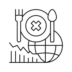 food social problem line icon vector illustration