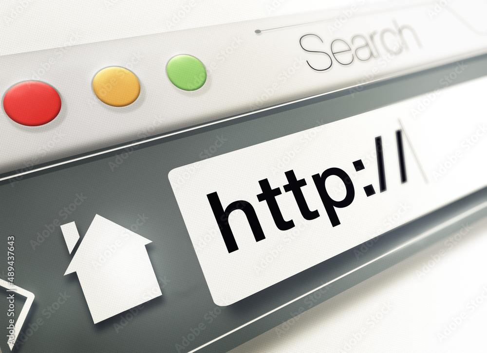 Poster explore the net. closeup of a search bar on a computer screen - all design on this image is created 