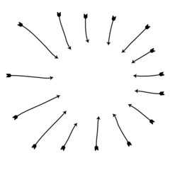 arrow frame circle firework handdraw doodle element
