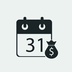 Salary calendar vector icon illustration sign
