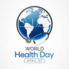 World Health day is observed every year on April 7, to raise awareness about the overall health and well-being of people across the globe. Vector illustration