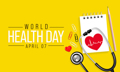 World Health day is observed every year on April 7, to raise awareness about the overall health and well-being of people across the globe. Vector illustration