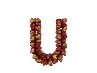 Heart Themed Font Letter U