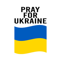 National Ukrainian flag. Concept symbol of help support and no war in the country of Ukraine. Vector isolated illustration