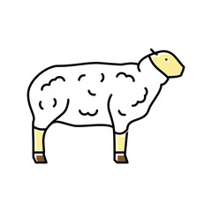 sheep domestic animal color icon vector illustration