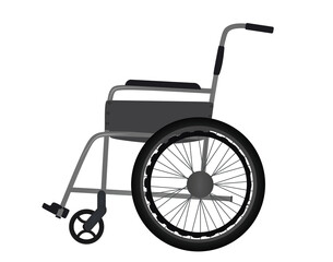 Fototapeta na wymiar Grey empty wheelchair. vector illustration